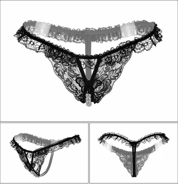 women's panties brand women underwear lace bow open crotch pearl thongs briefs tangas womens g string lingerie bragas, Black;pink
women's panties brand women underwear lace bow open crotch pearl thongs briefs tangas womens g string lingerie bragas, Black;pink