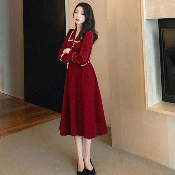 casual dresses fashion velvet toast 2021 autumn winter thickened bride wedding classic wine red back dress party, Black;gray
casual dresses fashion velvet toast 2021 autumn winter thickened bride wedding classic wine red back dress party, Black;gray