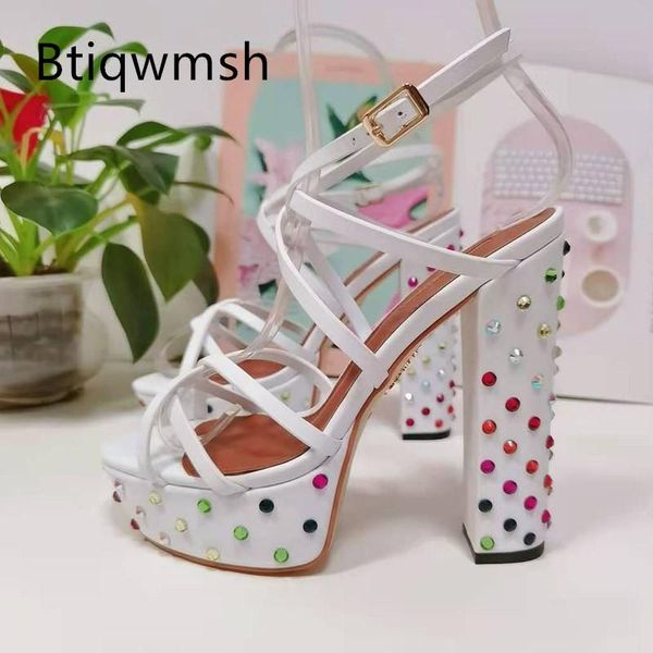 dress shoes white platform sandals women open toe mixed color rhinestone diamond cross strap 14cm high heels lady wedding, Black
dress shoes white platform sandals women open toe mixed color rhinestone diamond cross strap 14cm high heels lady wedding, Black