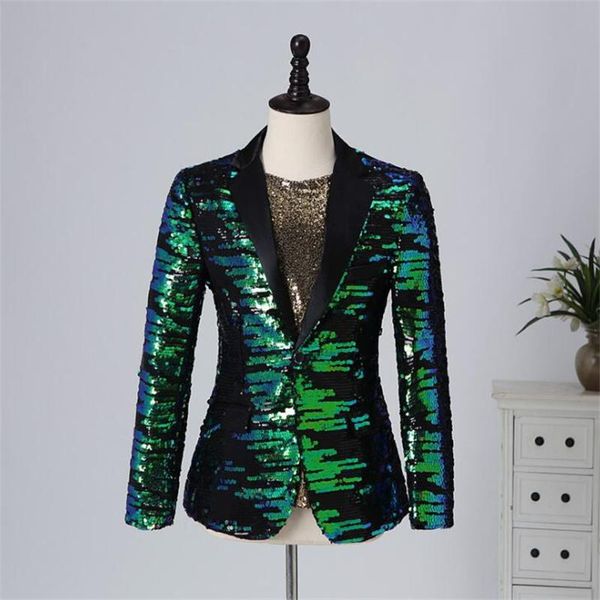 men's suits & blazers suit two-color flip sequined stage performance nightclub bar singer host clothes sacos de hombre vestir blue, White;black
men's suits & blazers suit two-color flip sequined stage performance nightclub bar singer host clothes sacos de hombre vestir blue, White;black