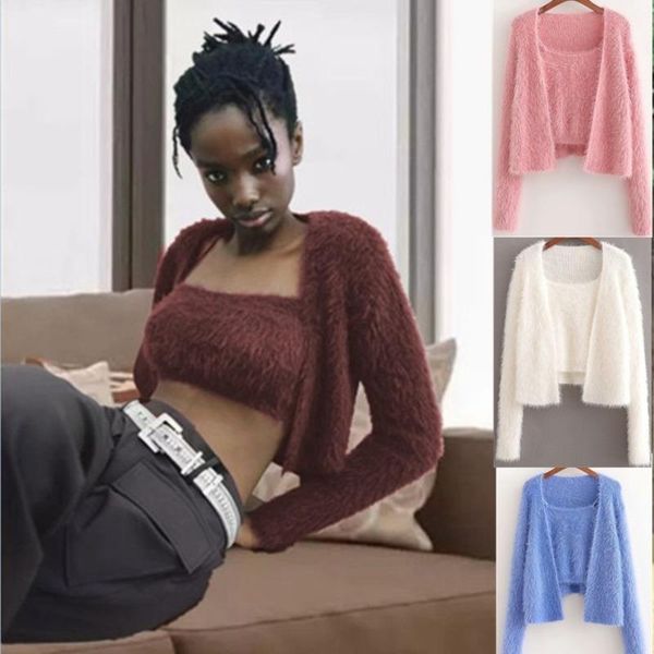 women's knits & tees peonfly autumn fashion sweet cute women sweaters two-piece suit v-neck short cardigans sweater solid sling knitted, White
women's knits & tees peonfly autumn fashion sweet cute women sweaters two-piece suit v-neck short cardigans sweater solid sling knitted, White
