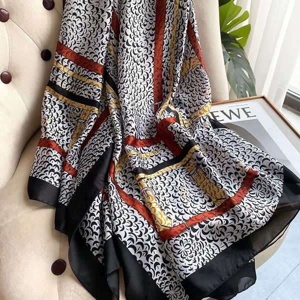 scarves 2021 women silk winter scarf luxury design print lady beach shawl fashion smooth foulard female hijab, Blue;gray
scarves 2021 women silk winter scarf luxury design print lady beach shawl fashion smooth foulard female hijab, Blue;gray