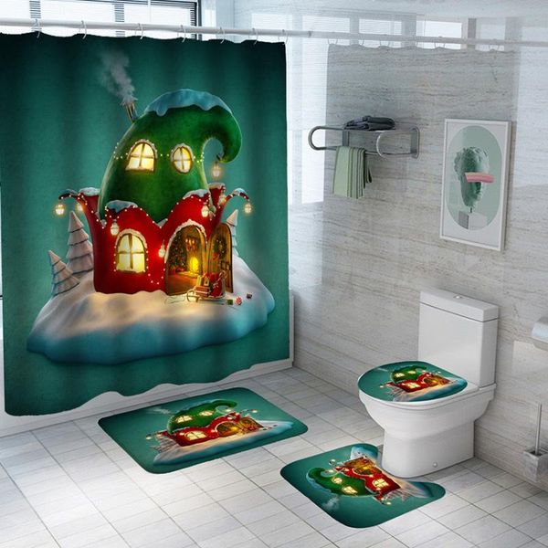 shower curtains bathroom curtain 4 pcs set christmas cabin decoration waterproof partition non-slip padded floor mat
shower curtains bathroom curtain 4 pcs set christmas cabin decoration waterproof partition non-slip padded floor mat