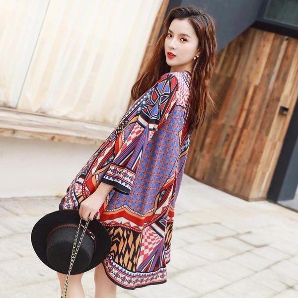 woman summer cardigans bohemian printing female prevented bask beach clothes plus size ladies shirts loose wholesale women's swimwear, White;black
woman summer cardigans bohemian printing female prevented bask beach clothes plus size ladies shirts loose wholesale women's swimwear, White;black
