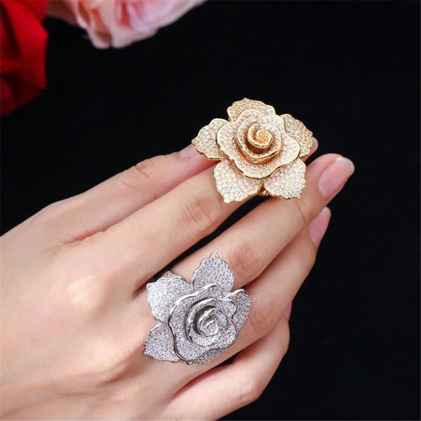 cluster rings ringslife creative rhinestone zircon rose inlaid jewellery woman exaggerated finger wedding party ring, Golden;silver
cluster rings ringslife creative rhinestone zircon rose inlaid jewellery woman exaggerated finger wedding party ring, Golden;silver