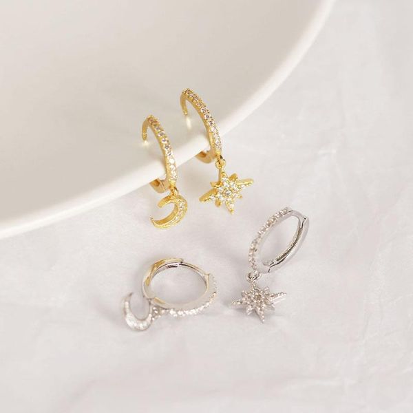 stud european and american light luxury s925 sterling silver wind star moon asymmetrical earrings wild cold ladies, Golden;silver
stud european and american light luxury s925 sterling silver wind star moon asymmetrical earrings wild cold ladies, Golden;silver