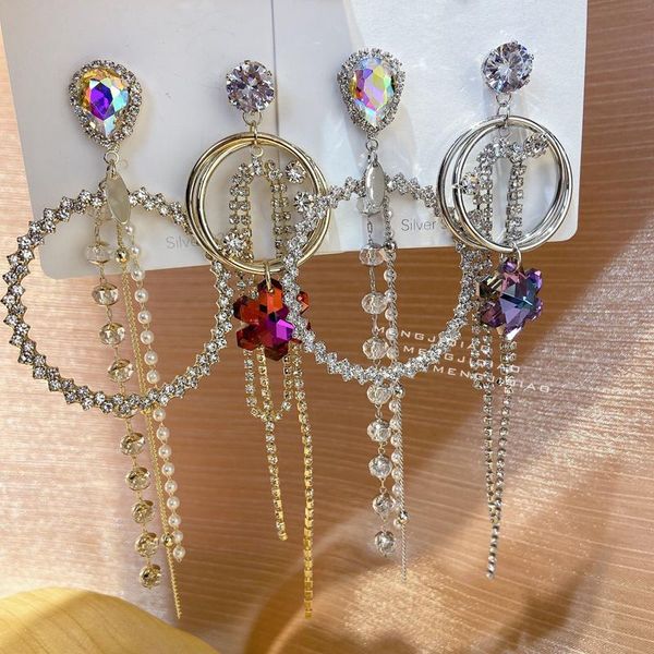 dangle & chandelier mengjiqiao korean asymmetric circle crystal drop earrings for women long rhinestone tassel boucle d'oreille party j, Silver
dangle & chandelier mengjiqiao korean asymmetric circle crystal drop earrings for women long rhinestone tassel boucle d'oreille party j, Silver