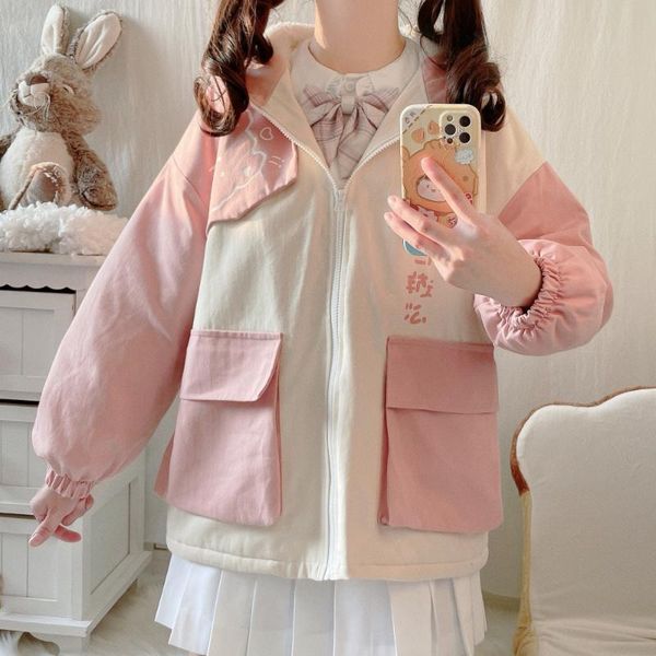 women's jackets korean version autumn winter cute printing fresh lamb wool hooded jacket female soft girl student loose thickening cott, Black;brown
women's jackets korean version autumn winter cute printing fresh lamb wool hooded jacket female soft girl student loose thickening cott, Black;brown