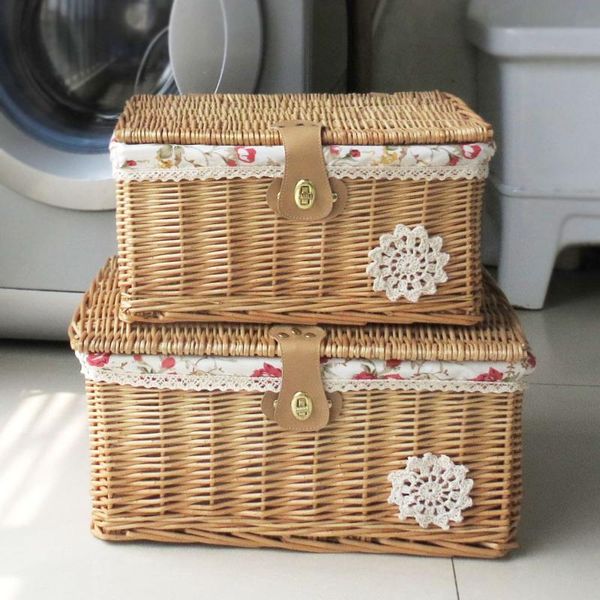 storage baskets manual woven wicker basket nature organizer rattan box laundry with lock and exquisite cloth lining
storage baskets manual woven wicker basket nature organizer rattan box laundry with lock and exquisite cloth lining