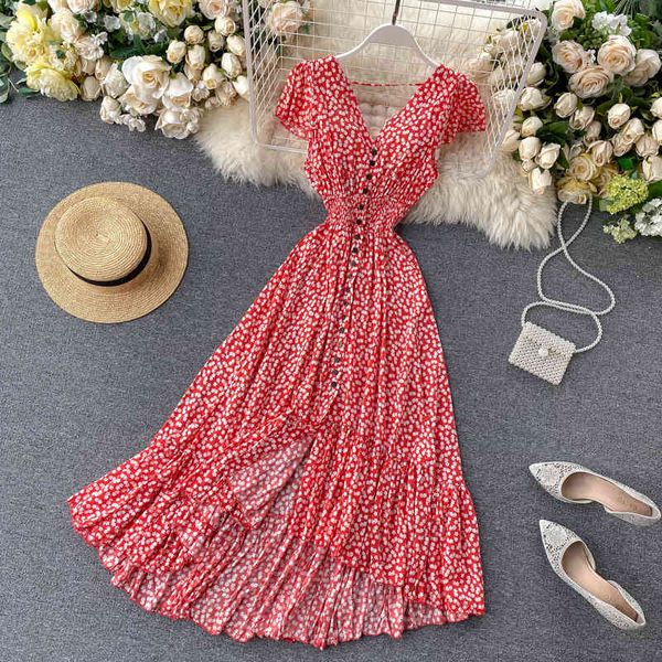 bohemian summer women floral print dress v-neck single breasted high waist irregular ruffle vestidos 210426, Black;gray
bohemian summer women floral print dress v-neck single breasted high waist irregular ruffle vestidos 210426, Black;gray