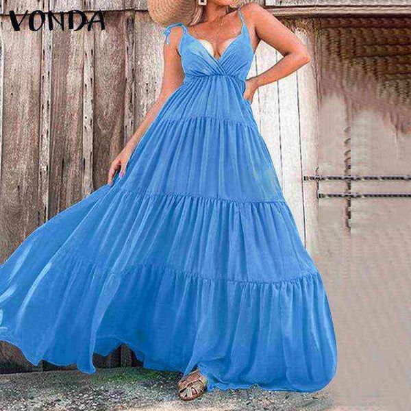 tank maxi long dress 2021 vonda women summer backless sundress female v neck party dress beach bohemian vestidos y1204, Black;gray
tank maxi long dress 2021 vonda women summer backless sundress female v neck party dress beach bohemian vestidos y1204, Black;gray
