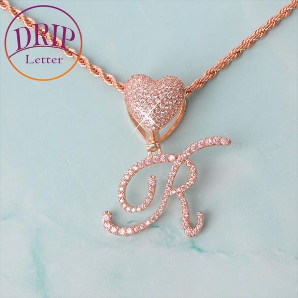 pendant necklaces initial letter cursive font rose gold plated women necklace pink stones heart bail hip hop jewelry, Silver
pendant necklaces initial letter cursive font rose gold plated women necklace pink stones heart bail hip hop jewelry, Silver