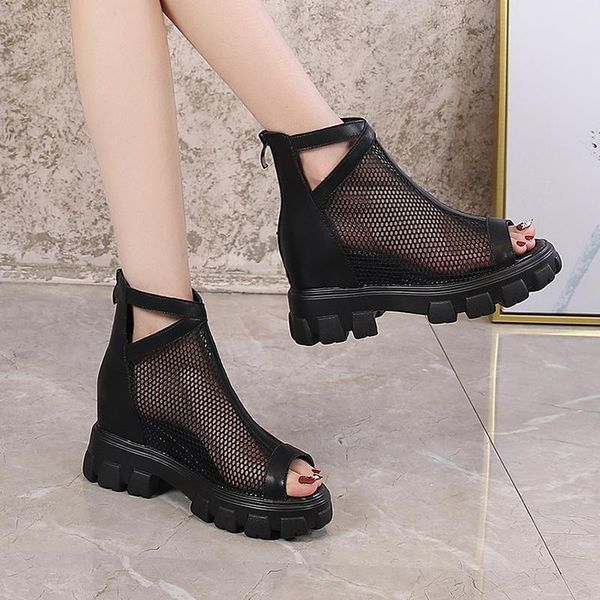 inner increase sandals ladies summer 2021 mesh platform shoes fish mouth female net red woman, Black
inner increase sandals ladies summer 2021 mesh platform shoes fish mouth female net red woman, Black