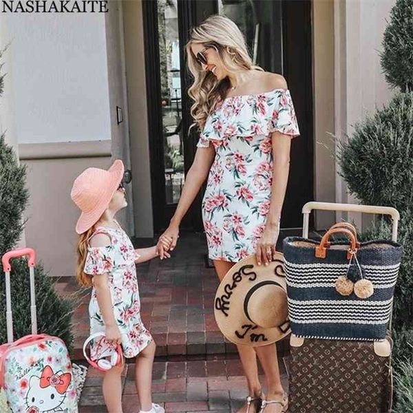 nashakaite mom and daughter dress off shoulder ruffles floral mini family look mother clothes 210724, Blue
nashakaite mom and daughter dress off shoulder ruffles floral mini family look mother clothes 210724, Blue