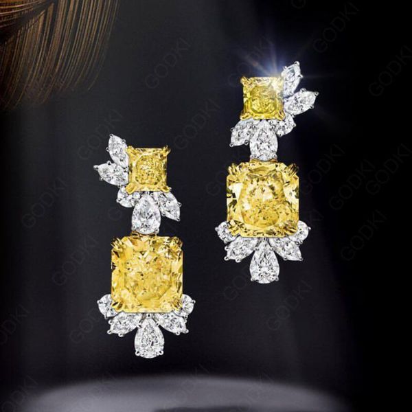 trendy geometric yellow cubic zircon crystal cz drop dangle earring for women bridal aretes de mujer modernos 2021 & chandelier, Silver
trendy geometric yellow cubic zircon crystal cz drop dangle earring for women bridal aretes de mujer modernos 2021 & chandelier, Silver