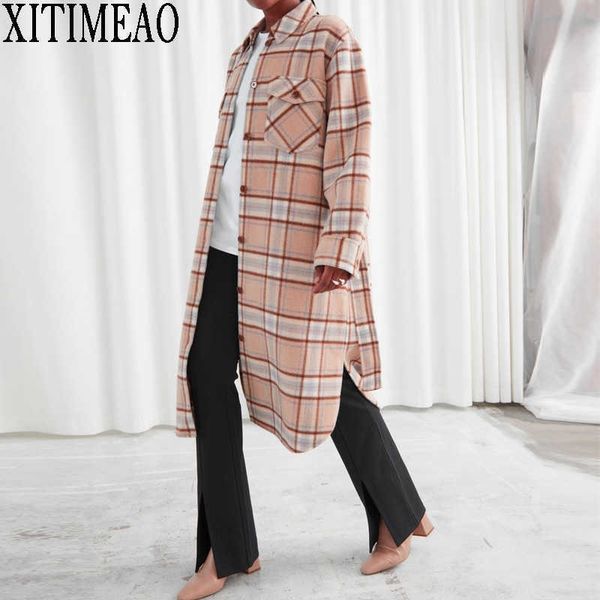 autumn winter contrast colorplaid woolen coat loose casual thickened warm women long woollen overcoat with belt 210604, Black
autumn winter contrast colorplaid woolen coat loose casual thickened warm women long woollen overcoat with belt 210604, Black