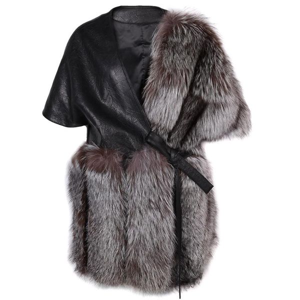 women's leather & faux yoloagain women v-neck real vest ladies natural fur gilet oversized, Black
women's leather & faux yoloagain women v-neck real vest ladies natural fur gilet oversized, Black