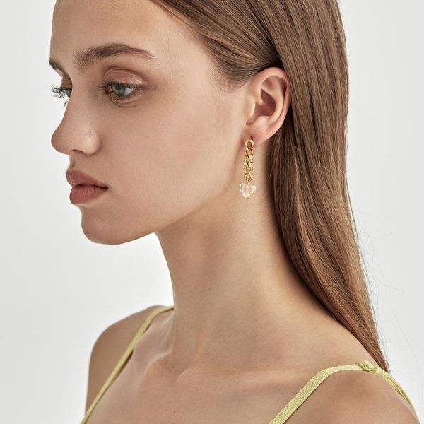 dangle & chandelier enfashion resin heart link chain earrings for women gold color drop earings stainless steel fashion jewelry party kolczy, Silver
dangle & chandelier enfashion resin heart link chain earrings for women gold color drop earings stainless steel fashion jewelry party kolczy, Silver