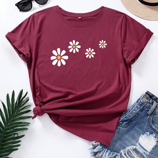 women's t-shirt four daisies print t-shirts women summer graphic tee aesthetic shirts fashion harajuku mujer camisetas, White
women's t-shirt four daisies print t-shirts women summer graphic tee aesthetic shirts fashion harajuku mujer camisetas, White