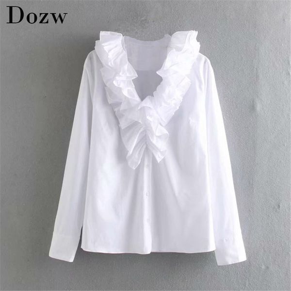 ruffle collar solid elegant office wear blouse women casual ladies long sleeve female vintage shirt chemisier femme 210414, White
ruffle collar solid elegant office wear blouse women casual ladies long sleeve female vintage shirt chemisier femme 210414, White
