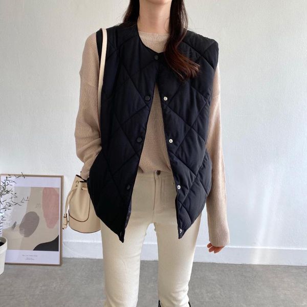 women's vests hzirip winter argyle warm women sleeveless coats chic cotton padded 2021 stylish casual all match loose streetwear jacket, Black;white
women's vests hzirip winter argyle warm women sleeveless coats chic cotton padded 2021 stylish casual all match loose streetwear jacket, Black;white