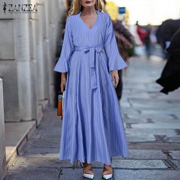 casual dresses zanzea elegant striped print vestidos women's robe longue female party long sleeve 2021 autumn v neck holiday maxi dress, Black;gray
casual dresses zanzea elegant striped print vestidos women's robe longue female party long sleeve 2021 autumn v neck holiday maxi dress, Black;gray