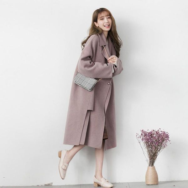 women's wool & blends 2021 fashion temperament autumn and winter gentle woolen coat long korean loose casual w849, Black
women's wool & blends 2021 fashion temperament autumn and winter gentle woolen coat long korean loose casual w849, Black