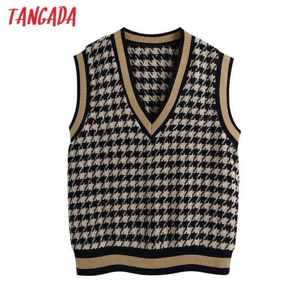 women fashion jacquard check knitted vest sweater vintage v neck sleeveless female waistcoat chic be454 210416, White;black
women fashion jacquard check knitted vest sweater vintage v neck sleeveless female waistcoat chic be454 210416, White;black