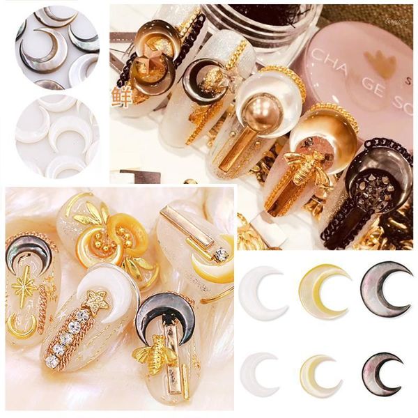 1pc coloful natural shell moon nail decoration simple retro shape design rhinestones diy manicure accessories art decorations1, Silver;gold
1pc coloful natural shell moon nail decoration simple retro shape design rhinestones diy manicure accessories art decorations1, Silver;gold