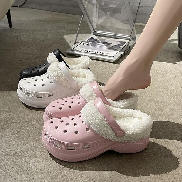 slippers womne's winter shoes plus velvet thick-soled female hole cotton non-slip casual platform outdoor ladies footwear, Black
slippers womne's winter shoes plus velvet thick-soled female hole cotton non-slip casual platform outdoor ladies footwear, Black