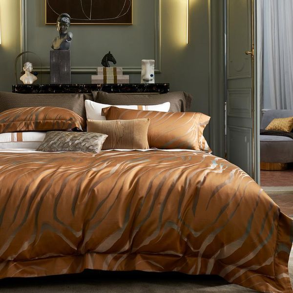bedding sets high-end cotton yarn-dyed jacquard luxury four-piece european-style villa model room bed linen
bedding sets high-end cotton yarn-dyed jacquard luxury four-piece european-style villa model room bed linen