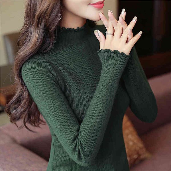 autumn winter half-collar pullover women korean-style bottoming shirt slim-fit long-sleeved solid color knitted sweater 01e 210420, White;black
autumn winter half-collar pullover women korean-style bottoming shirt slim-fit long-sleeved solid color knitted sweater 01e 210420, White;black