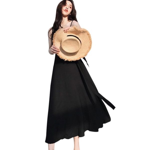 female spring summer vestidos korean style fashion retro wild solid color slim long sling dress casual dresses, Black;gray
female spring summer vestidos korean style fashion retro wild solid color slim long sling dress casual dresses, Black;gray