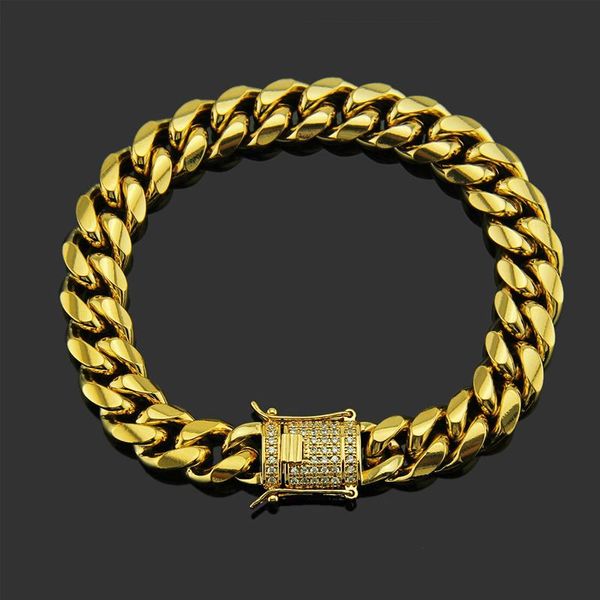 link, chain men bracelets stainless steel cuban link friendship zircon bracelet on hand gold charm hip hop jewelry, Black
link, chain men bracelets stainless steel cuban link friendship zircon bracelet on hand gold charm hip hop jewelry, Black