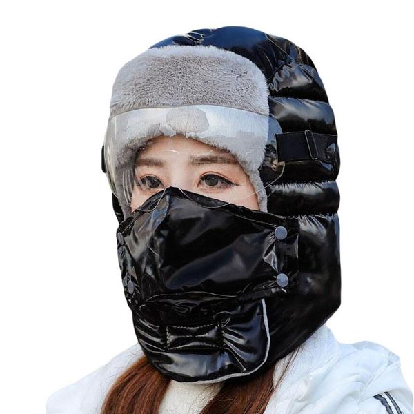 berets cycling cold windproof ski outdoor hiking cap winter lei feng hat men and women masked/safety goggles thickening, Blue;gray
berets cycling cold windproof ski outdoor hiking cap winter lei feng hat men and women masked/safety goggles thickening, Blue;gray