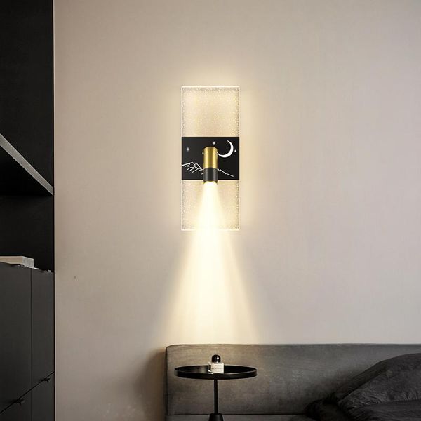 modern wall lamp black led with spotlight creative dining room study living bedroom bedside