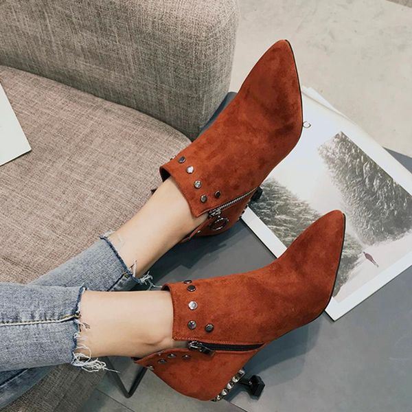 boots 2021 spring/autumn high heels vintage stilettos fashion solid ankle shoes woman pointed night club chic, Black
boots 2021 spring/autumn high heels vintage stilettos fashion solid ankle shoes woman pointed night club chic, Black