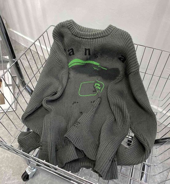 brand sweaters 21 autumn winter new parisian style gilt letter printing lazy fashion casual loose round neck sweater for men women, White;black 
brand sweaters 21 autumn winter new parisian style gilt letter printing lazy fashion casual loose round neck sweater for men women, White;black