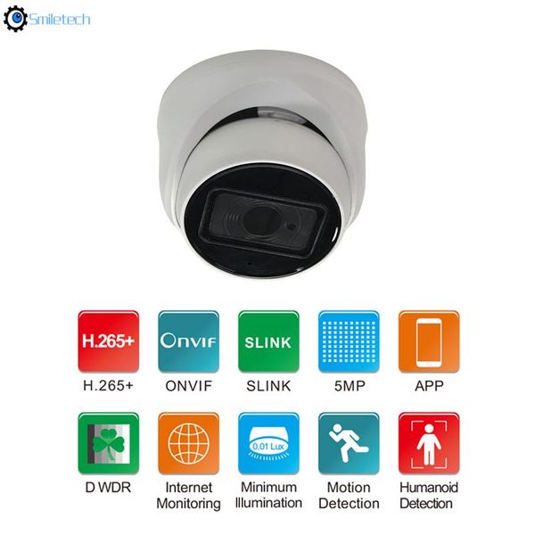 smart 5mp dwdr poe ir dome h.265 indoor low bit rate metal humanoid detection onvif network mini ip security surveillance camera cameras 
smart 5mp dwdr poe ir dome h.265 indoor low bit rate metal humanoid detection onvif network mini ip security surveillance camera cameras