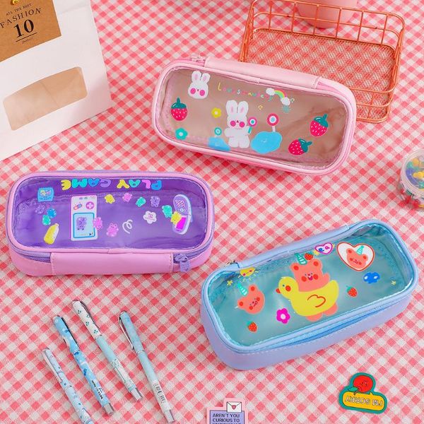 cosmetic bags & cases cartoon bear transparent pencil case large capacity deskstationery storage box girl makeup organizer school
cosmetic bags & cases cartoon bear transparent pencil case large capacity deskstationery storage box girl makeup organizer school