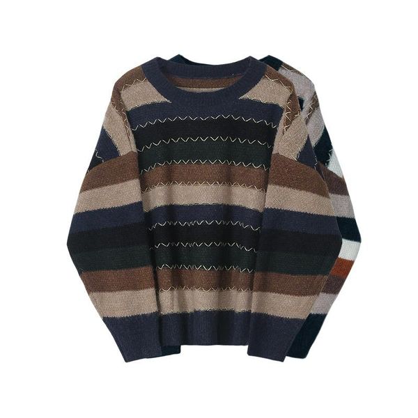 women's sweaters vintage striped knitted jumper women warm bushness casual long sleeve o-neck knitwear pullover oversize fall lady, White;black
women's sweaters vintage striped knitted jumper women warm bushness casual long sleeve o-neck knitwear pullover oversize fall lady, White;black