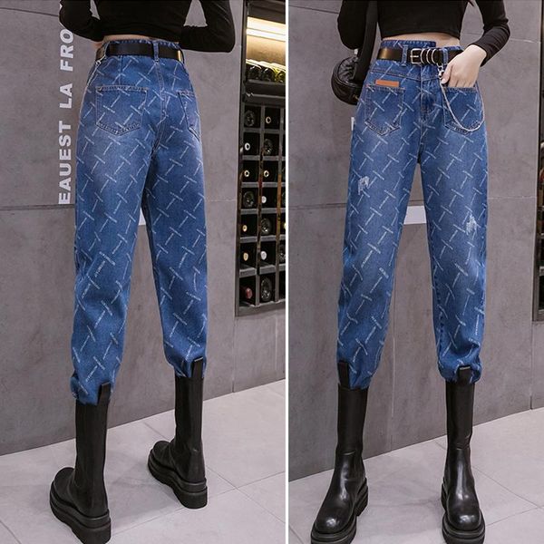 women's jeans autumn letters straight women high waist patch boots denim pants ladies 2021 personality loose casual trousers mujer, Blue
women's jeans autumn letters straight women high waist patch boots denim pants ladies 2021 personality loose casual trousers mujer, Blue