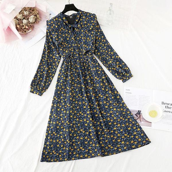 casual dresses vintage floral print ruffled chiffon dress women 2021 fashion bow v-neck long sleeve elastic waist vestidos mujer, Black;gray
casual dresses vintage floral print ruffled chiffon dress women 2021 fashion bow v-neck long sleeve elastic waist vestidos mujer, Black;gray