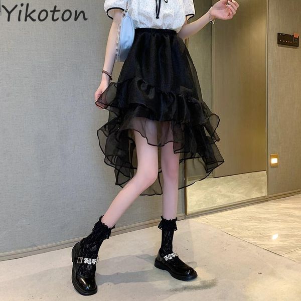 women's summer irregular skirt swallowtail casual solid black net yarn fashion high waist kawaii sweet skirts
women's summer irregular skirt swallowtail casual solid black net yarn fashion high waist kawaii sweet skirts