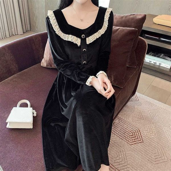 casual dresses black party women long sleeve elegant vintage female square collar ruffles fashion korean midi autumn ms17, Black;gray
casual dresses black party women long sleeve elegant vintage female square collar ruffles fashion korean midi autumn ms17, Black;gray