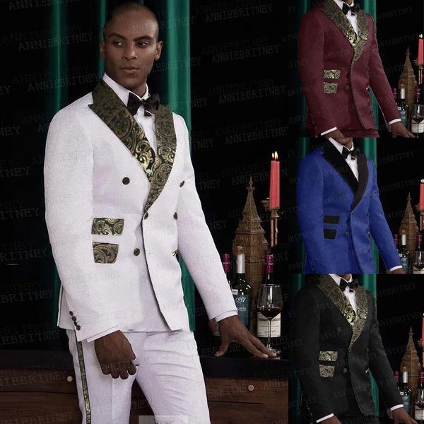 men's suits & blazers double breasted white wedding 2 pieces set fashion designs gold collar groom prom dinner dress tuxedo blazer pant, White;black
men's suits & blazers double breasted white wedding 2 pieces set fashion designs gold collar groom prom dinner dress tuxedo blazer pant, White;black