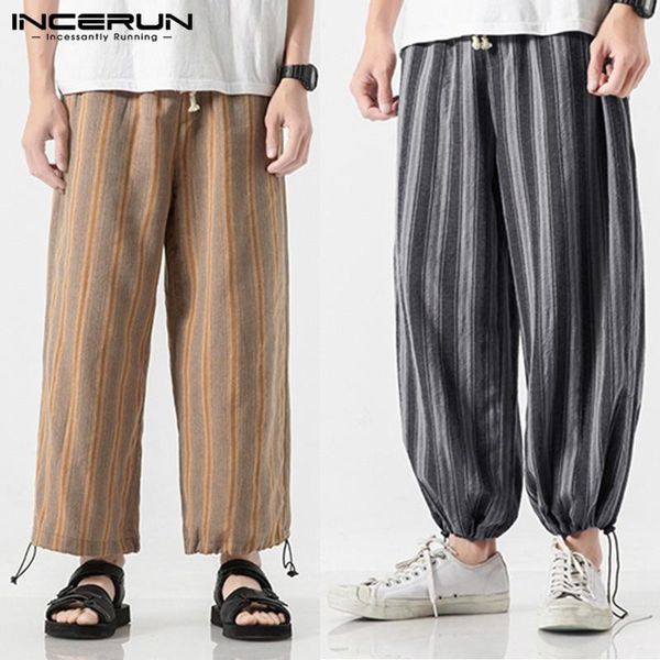 men's pants incerun vintage striped men harem cotton linen joggers hip-hop trousers drawstring baggy streetwear casual s-5xl, Black
men's pants incerun vintage striped men harem cotton linen joggers hip-hop trousers drawstring baggy streetwear casual s-5xl, Black