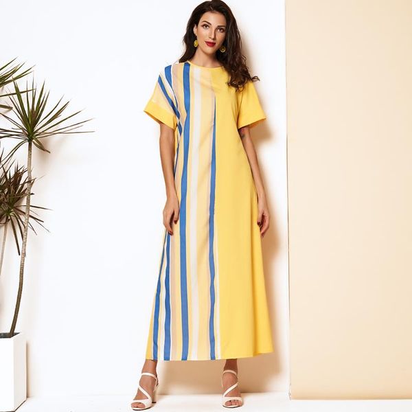 casual dresses summer maxi dress women 2021 yellow colorful vertical striped pocket o-neck short sleeve loose vintange holiday robes, Black;gray
casual dresses summer maxi dress women 2021 yellow colorful vertical striped pocket o-neck short sleeve loose vintange holiday robes, Black;gray
