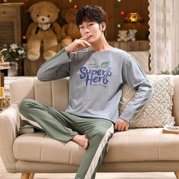 autumn warm men pajamas set cotton casual sleepwear simple gray letter print home clothes long sleeve loose soft male pyjamas men's, Black;brown
autumn warm men pajamas set cotton casual sleepwear simple gray letter print home clothes long sleeve loose soft male pyjamas men's, Black;brown