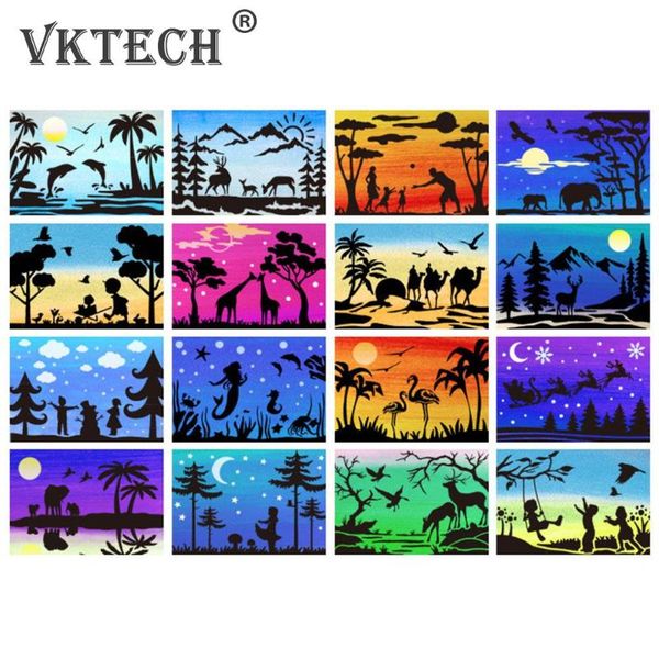 paintings 16 pcs a4 diy dream silhouette painting template fast draw stencil art templates plastic pet material